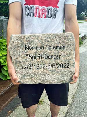 Engraved Memorial Stone for Norman Coleman